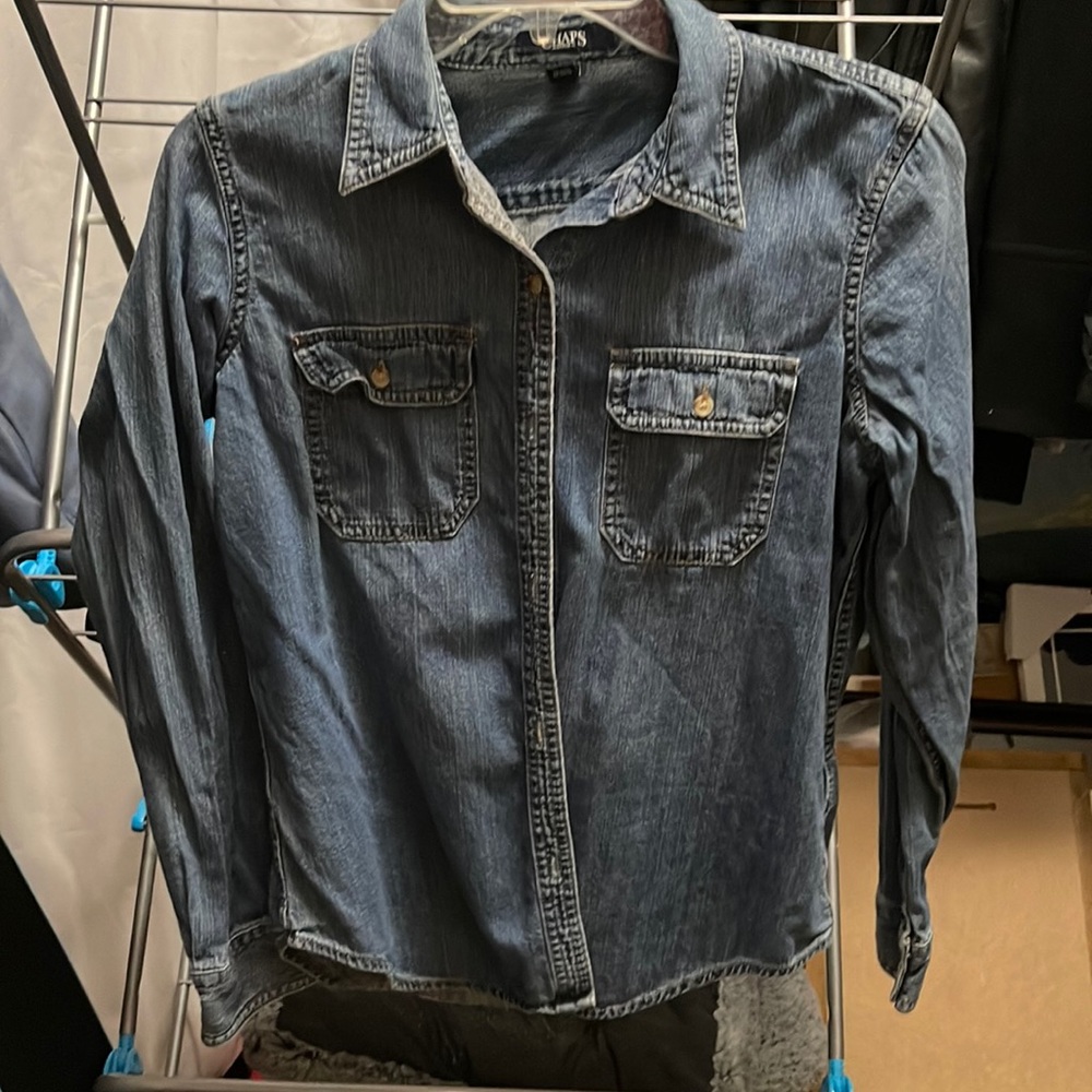 Denim button down Chaps blouse